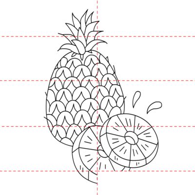 jak narysować ananasa 9