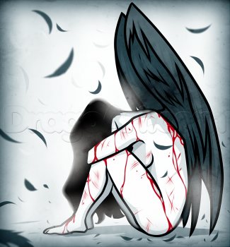Jak narysować smutnego anioła krok po kroku | rysowanie smutnego anioła