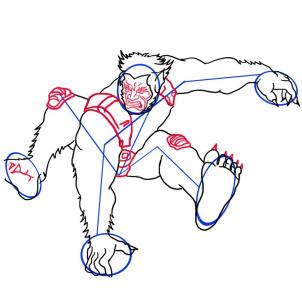 Jak narysować bestię z X-men (wersja 2) 4
