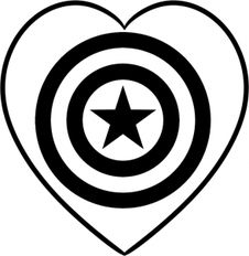 Jak narysować serce z logo Kapitana Ameryki 5
