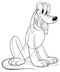 Jak narysować psa Pluto 8