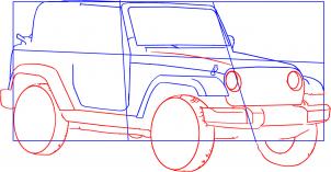 Jak narysować Jeepa Wranglera 3
