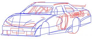 Jak narysować samochód wyścigowy 4