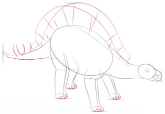 Jak narysować dinozaura - Stegozaur 5