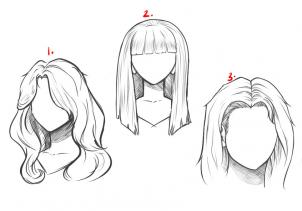Jak narysować Włosy - długie 5