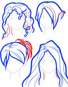 Jak narysować Włosy - fryzury (wersja 2) 10